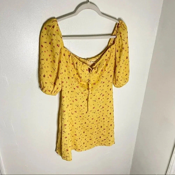 NWT Reformation Sette Mini Dress Gwen Floral Puff Sleeve Wedding Guest Bohemian - Picture 3 of 9